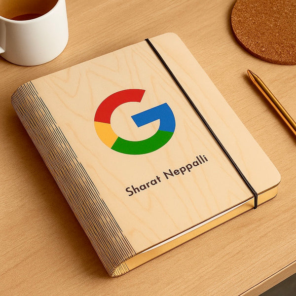 Personalized Wooden Binder – Smart Curve Design | Custom Logo