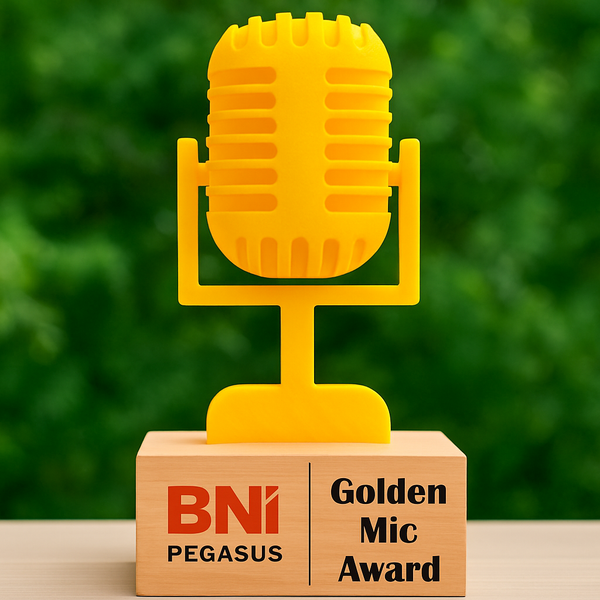 Custom 3D Mic Trophy with Beech Wood Base – A Spotlight-Worthy Award