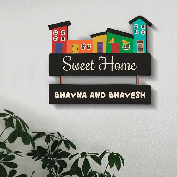 Colourful Hut Style Name Plate
