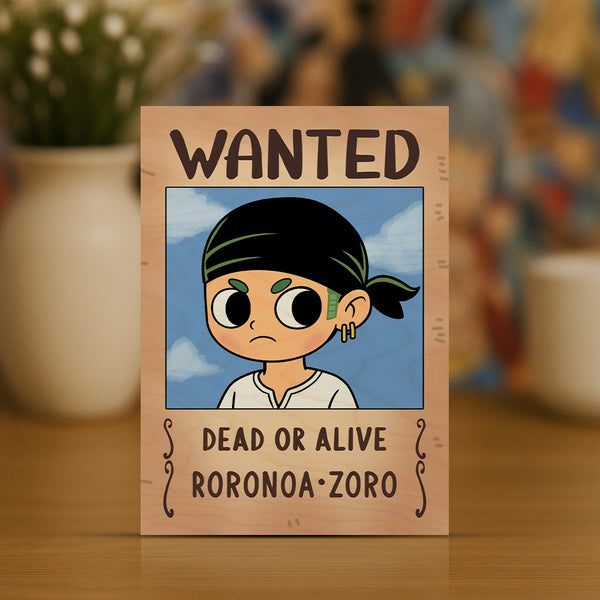 Cute Anime Mini Wooden Wanted Posters