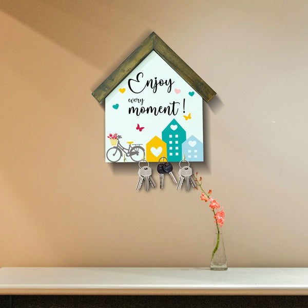Enjoy Every Moment Wooden Key Hanger