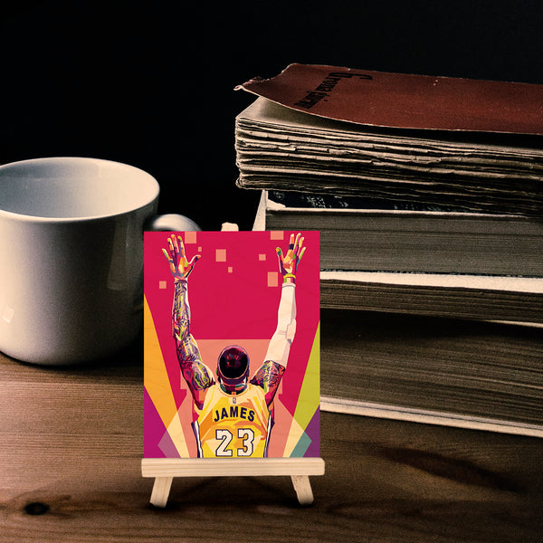 Lebron James Wood Print With Easel Stand
