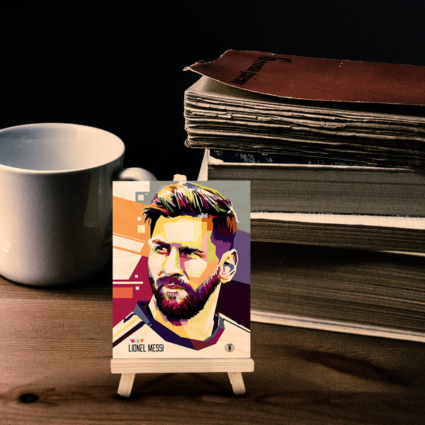Messi Wood Print With Easel Stand