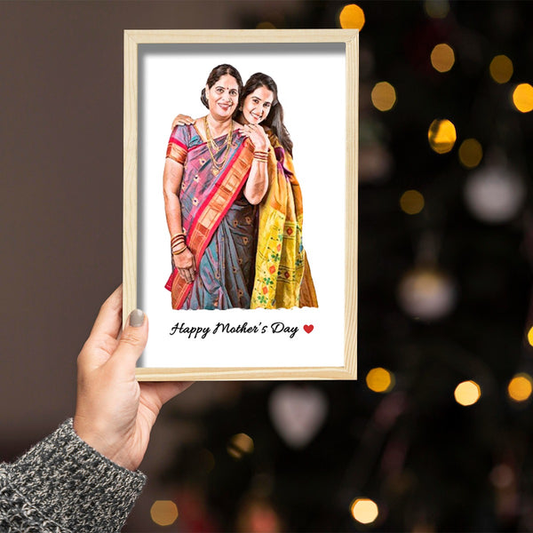 Mother's Day  Personalised Water Color Art With Frame