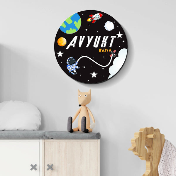 Personalised 3D Astro Theme Kids Room Name Plate