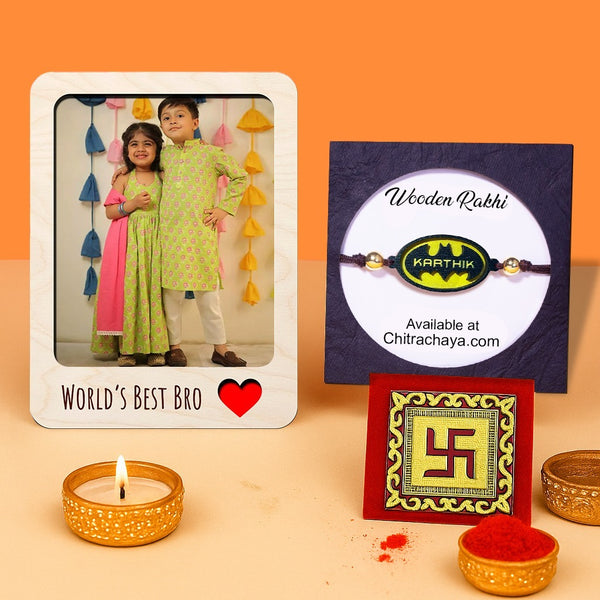 Personalised Batman Logo Theme Rakhi Hamper
