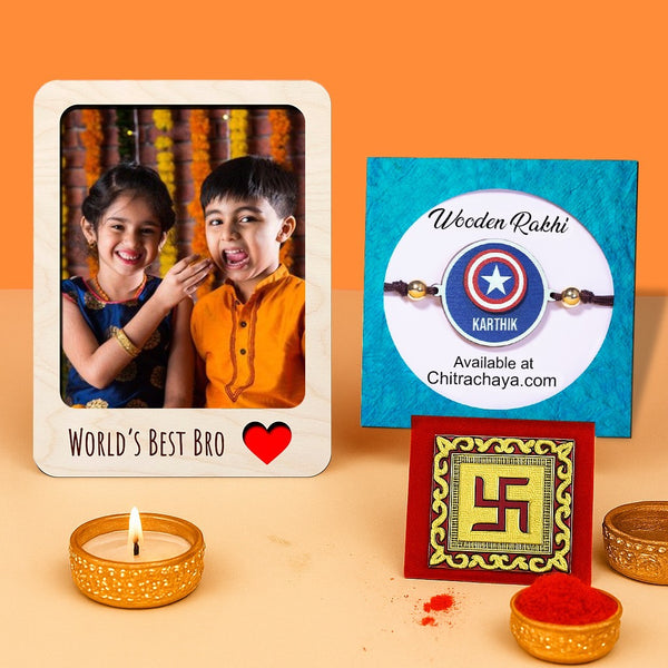 Personalised Captain America Theme Rakhi Hamper