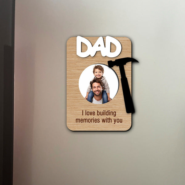 Personalised Dad Building Memories Magnets