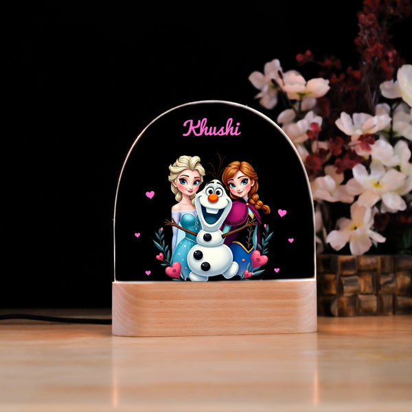 Personalised Frozen Theme Kids Night Lamp