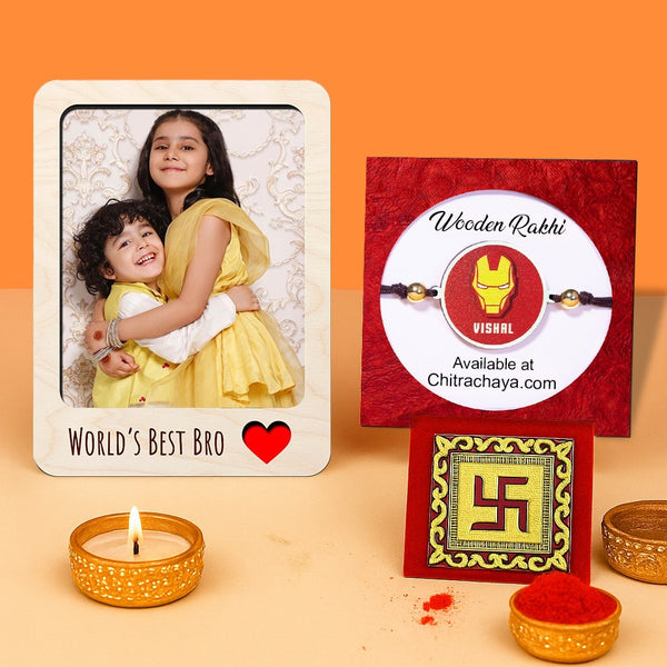 Personalised Iron Man Theme Rakhi Hamper