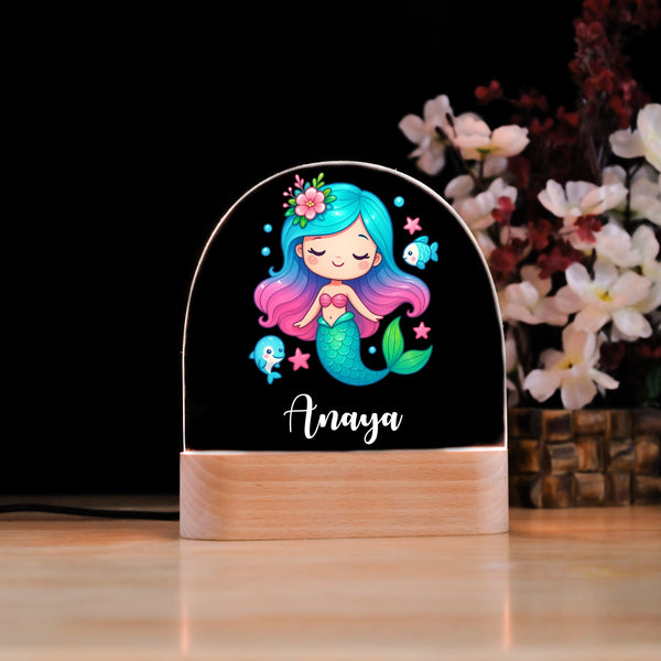 Personalised Mermaid Kids Night Lamp