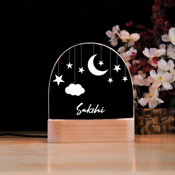 Personalised Moon & Stars Kids Night Lamp