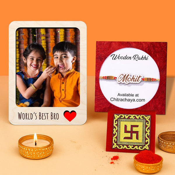 Personalised Name Engraved Theme Rakhi Hamper
