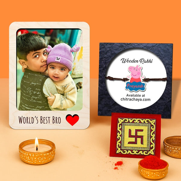 Personalised Peppa Pig Theme Rakhi Hamper