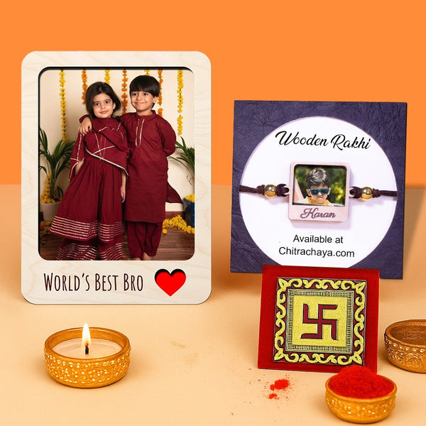 Personalised Photo With Name Theme Rakhi Hamper