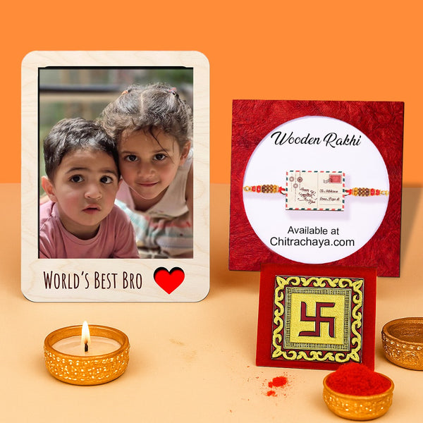 Personalised Postcard Theme Rakhi Hamper