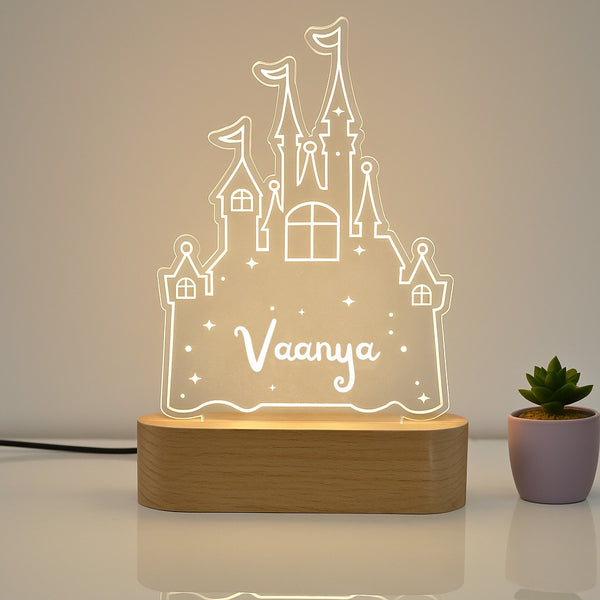 Personalised Princess Castle Theme Kids Night Lamp