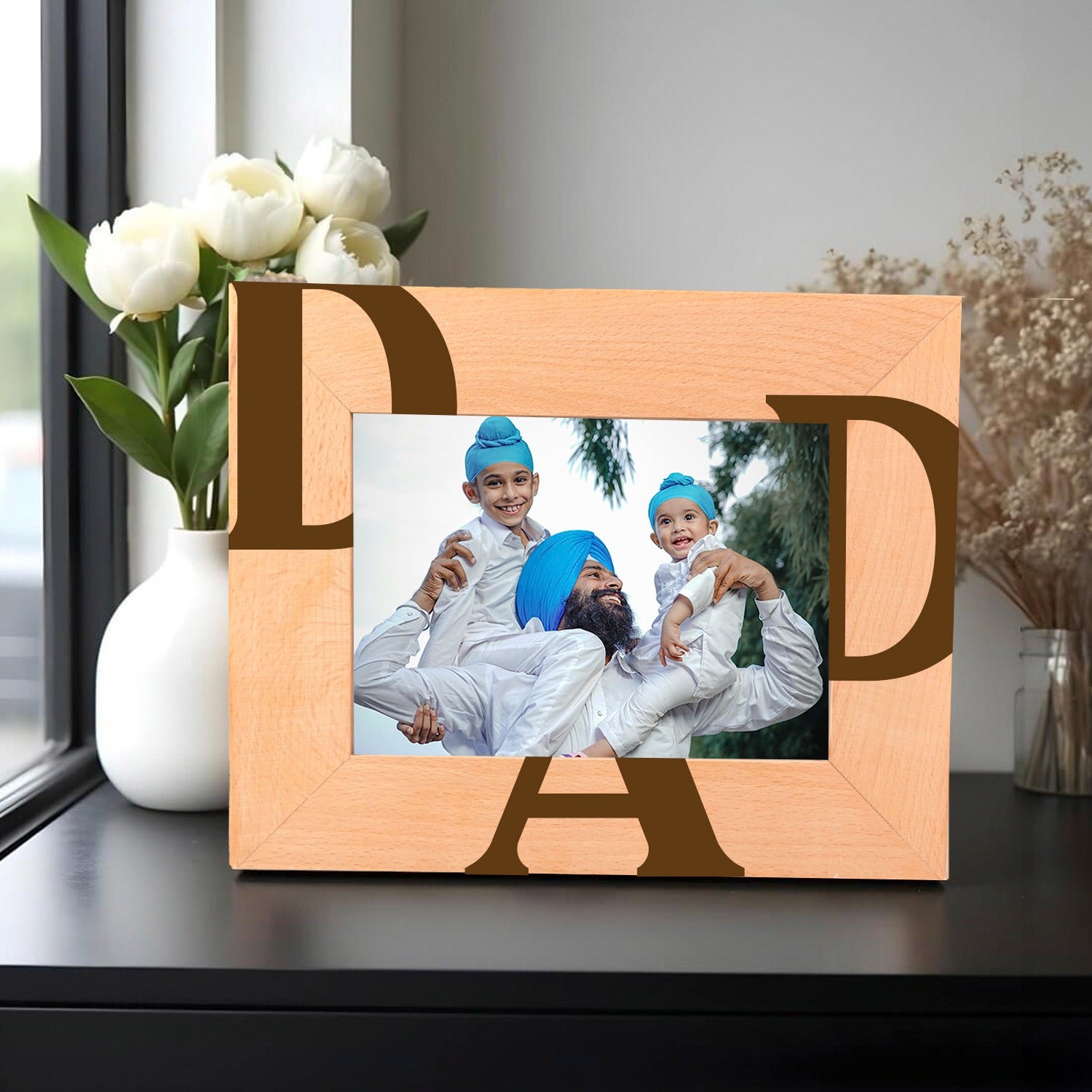 Personalized DAD Wooden Photo Frame – ChitraChaya