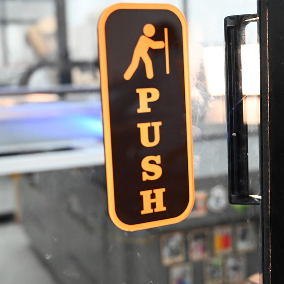 Push Signage Design Push Pull Acrylic Signage – ChitraChaya