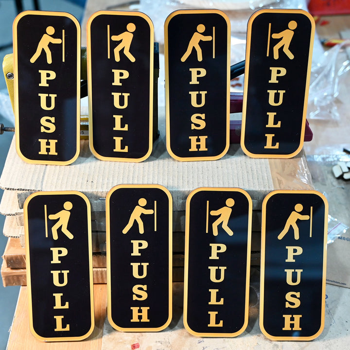 Push Signage Design Push Pull Acrylic Signage – ChitraChaya