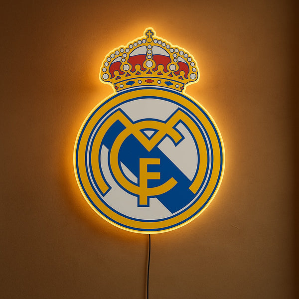 Real Madrid Acrylic Crest With Neon Light