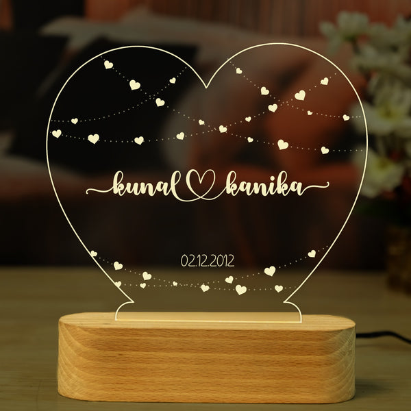 Personalised Couple Valentine's Day Night Lamp