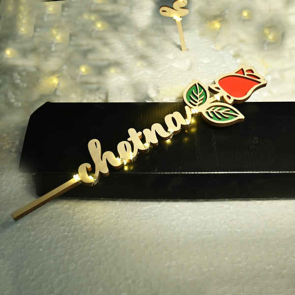 Personalised | Wooden Rose Name with Lights | COD Not Available