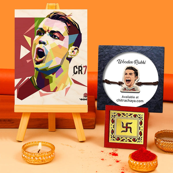 Cristiano Ronaldo Theme Rakhi Hamper