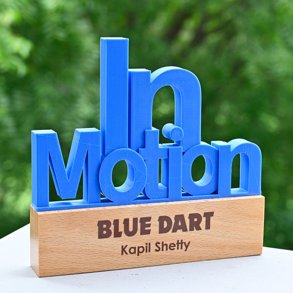 InMotion – 3D Printed Award with Wooden Base
