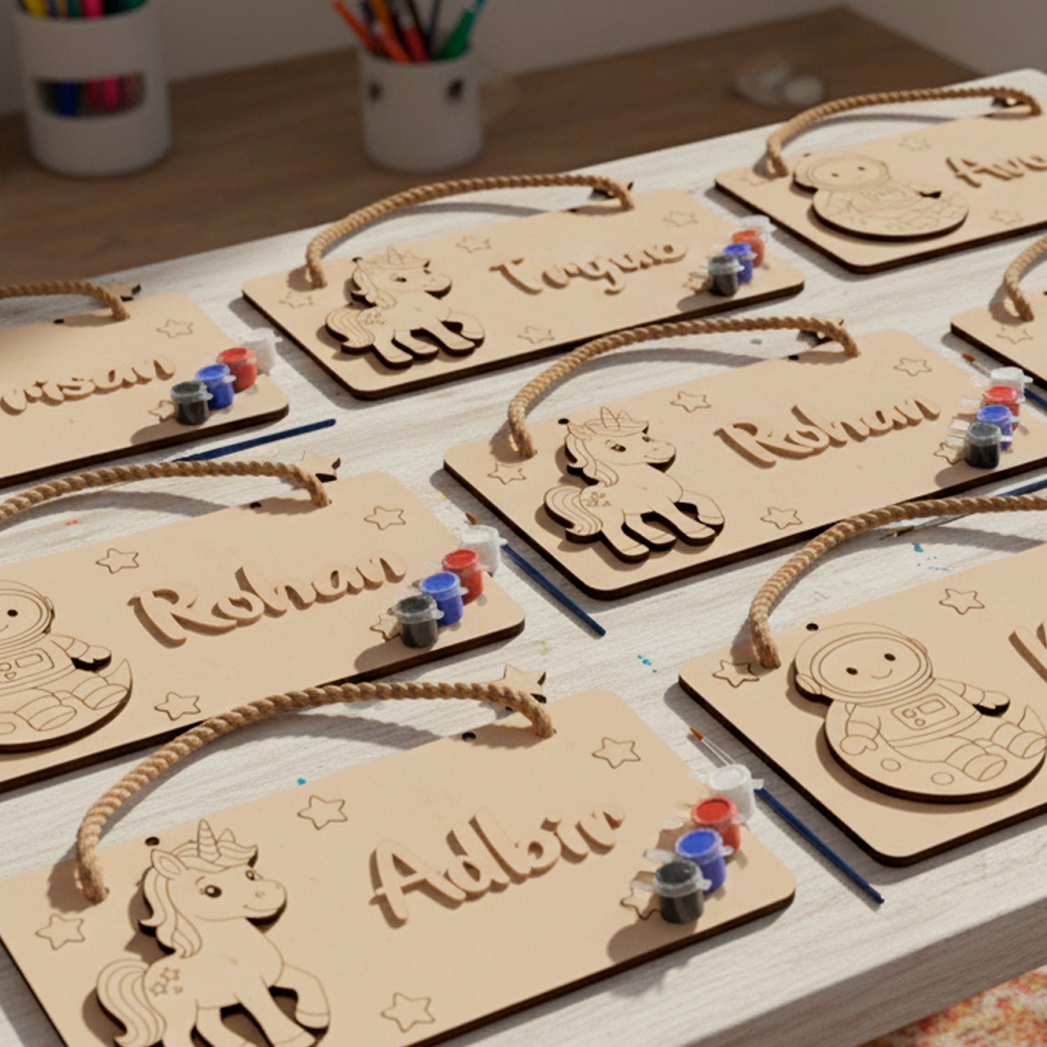 DIY Personalised Name Plate Kit | Kids Birthday Return Gift | MDF with ...