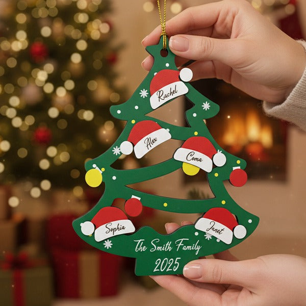 Personalised Christmas Tree Family Ornament