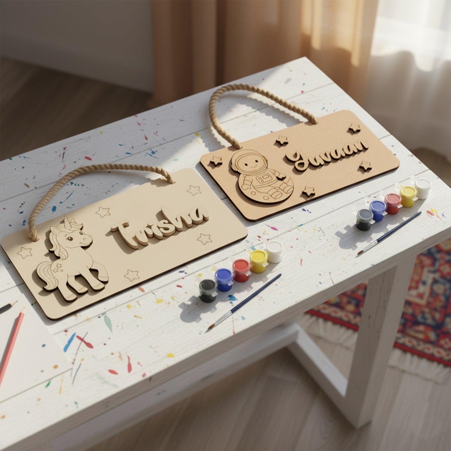 DIY Personalised Name Plate Kit | MDF with Colours & Brush – ChitraChaya