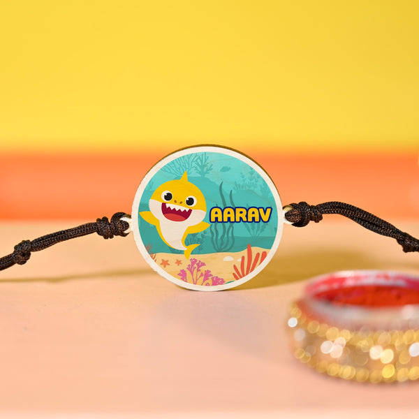 Wooden Rakhi | Personalised | Baby Shark
