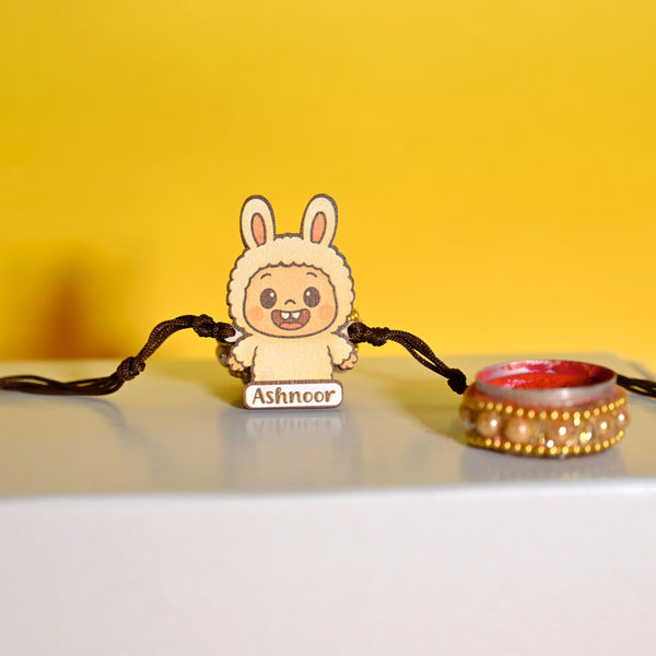 Wooden Rakhi | Personalised | labubu