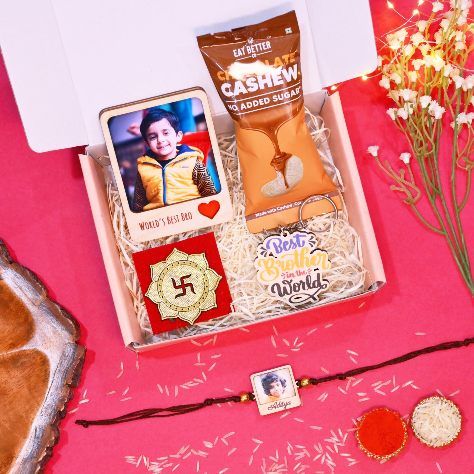 Wooden Rakhi | Personalised | Photo with Name – ChitraChaya