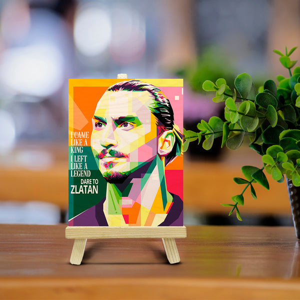 Zlatan Wood Print With Easel Stand