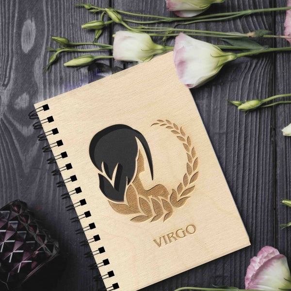 Wooden Cover Virgo Zodiac Sign Engraved and Crafted