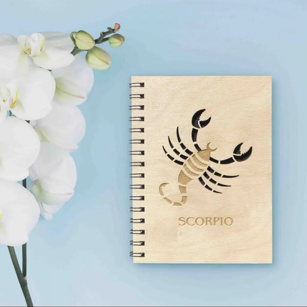 ChitraChaya Zodiac Sign Scorpio Diary Notebook Wooden Cover