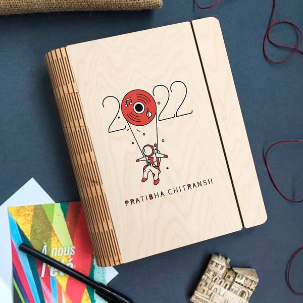 Personalised | New Year Theme Wooden Notebook Binder | COD Not Available