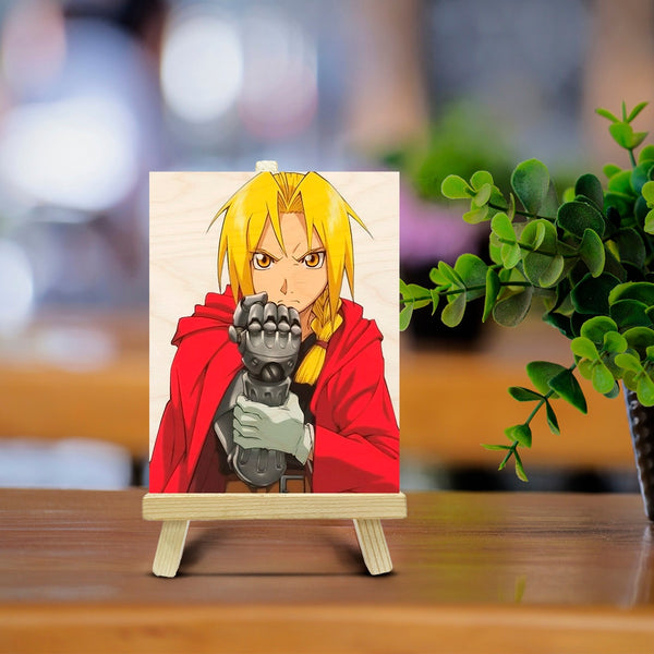 Fullmetal Alchemist Wood Print With Easel Stand