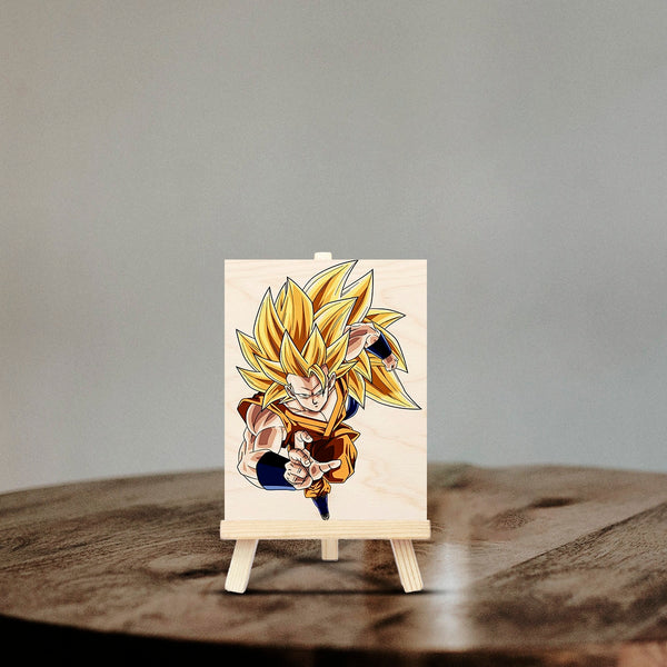 Anime | Dragon Ball Z Goku Wood Print With Easel Stand