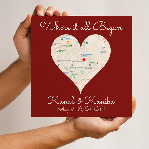 Personalised | Map Heart | Wedding Gift Special