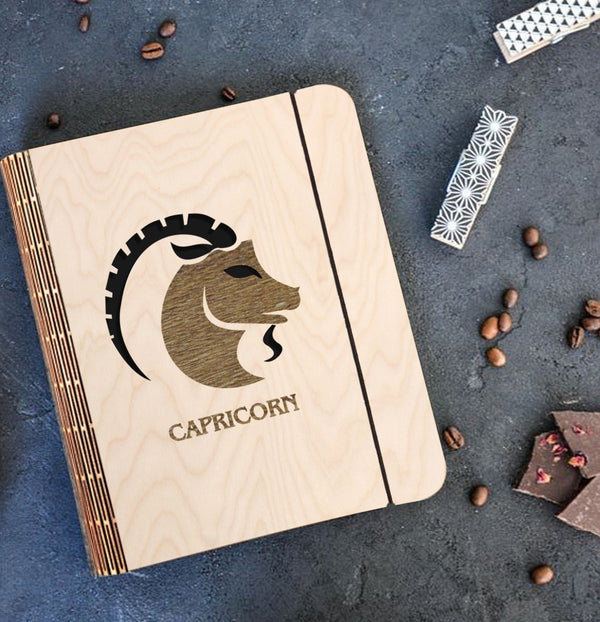 Wooden Notebook Binder  | Capricorn