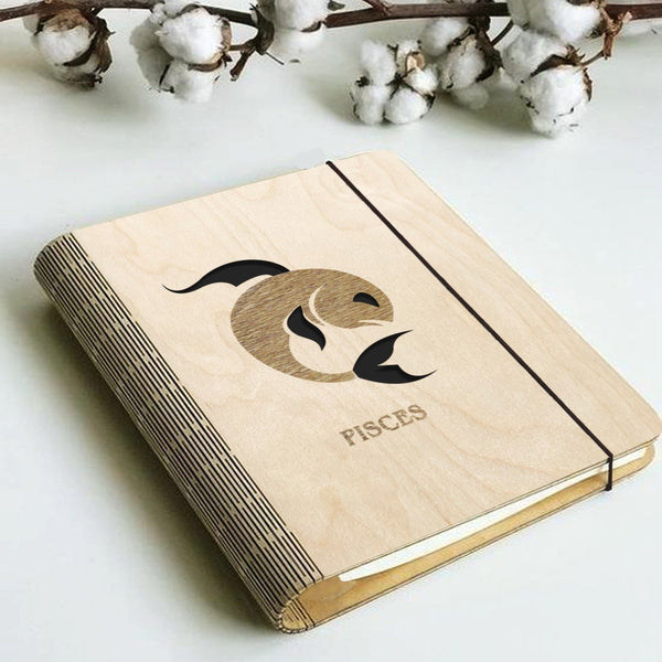 Wooden Notebook Binder | Pisces