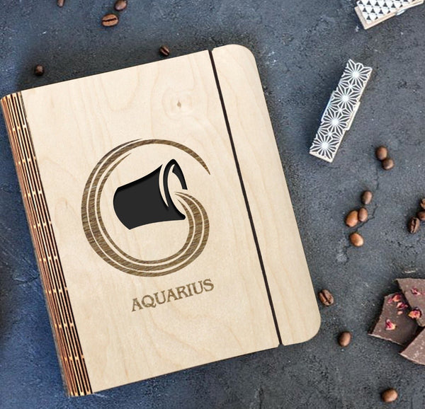 Wooden Notebook Binder | Aquarius
