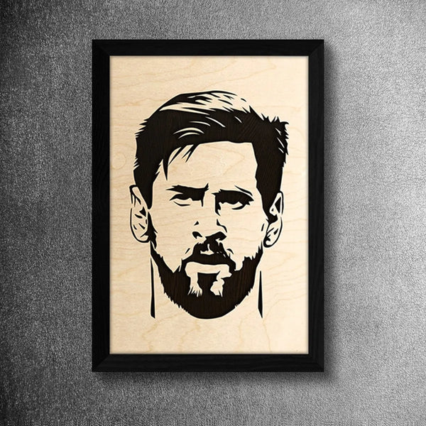 19"x13" Handcrafted Wooden Portrait | Lionel Messi