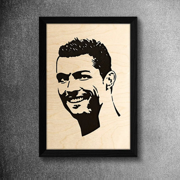 19"x13" Handcrafted Wooden Portrait | Cristiano Ronaldo