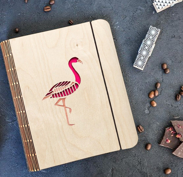 Wooden Notebook Binder | Flamingo