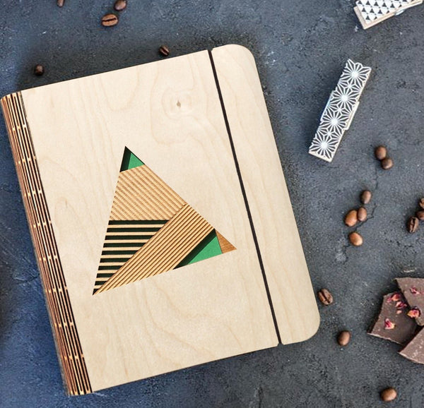 Wooden Notebook Binder | Triangle Engraved