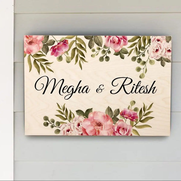 Flower Theme Name Plate